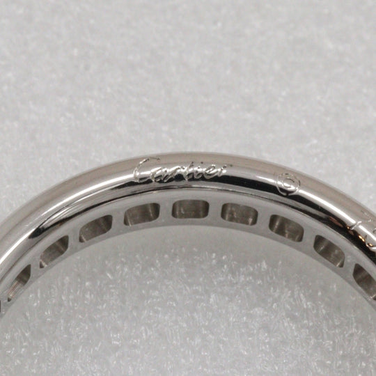 CARTIER Ring K18 White Gold, Diamond Clear, Silver Ballerina Eternity Women 48 Used Authentic