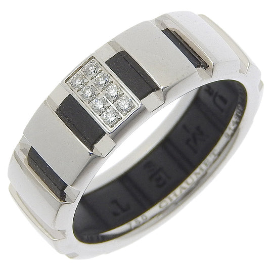Chaumet Ring K18 White Gold, Diamond, Rubber White gold Class one Women(Unisex) Used Authentic