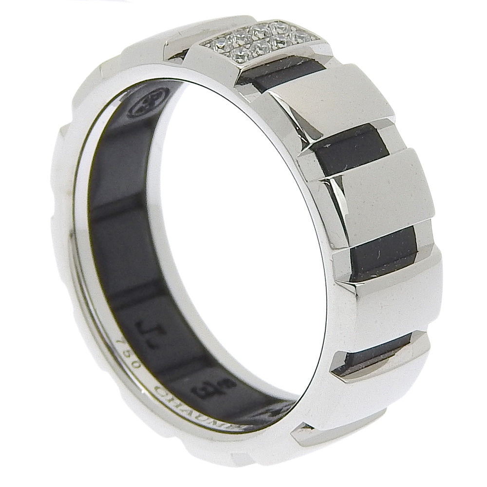 Chaumet Ring K18 White Gold, Diamond, Rubber White gold Class one Women(Unisex) Used Authentic