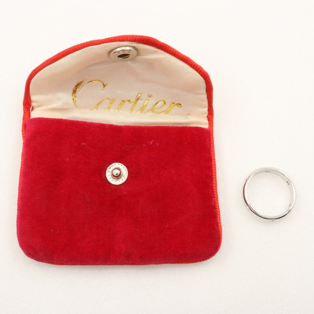 CARTIER Ring K18 White Gold, Diamond Silver Stella Women 54 Used Authentic