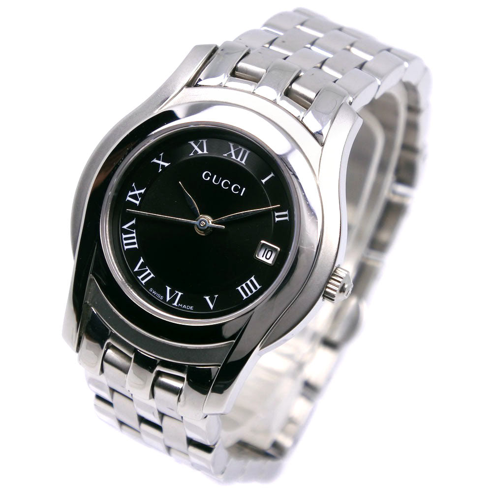 GUCCI Watches Quartz 5500L Stainless Steel Silver G class black dial Women Used Authentic