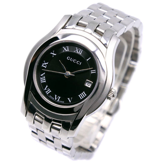 GUCCI Watches Quartz 5500L Stainless Steel Silver G class black dial Women Used Authentic