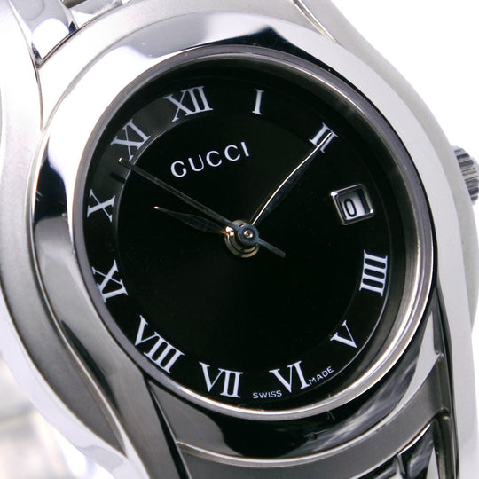 GUCCI Watches Quartz 5500L Stainless Steel Silver G class black dial Women Used Authentic