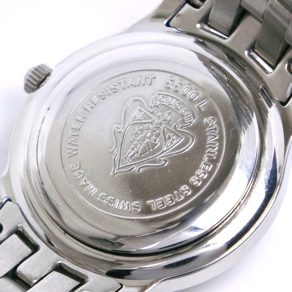 GUCCI Watches Quartz 5500L Stainless Steel Silver G class black dial Women Used Authentic