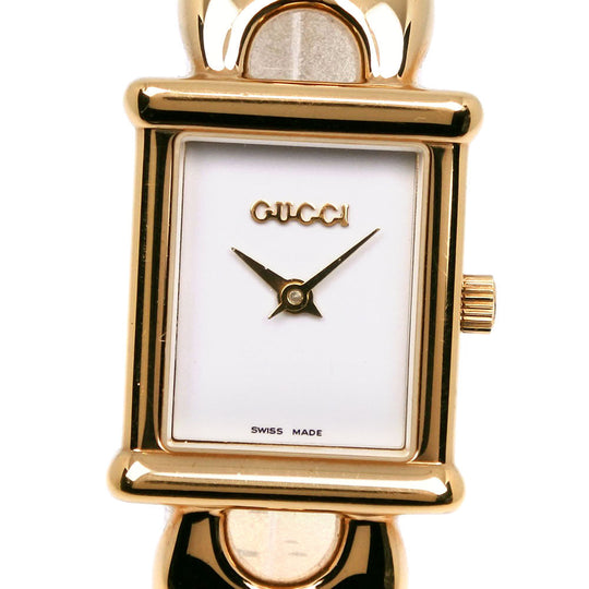 GUCCI Watches Quartz 1800L Plated Gold gold White dial Women Used Authentic