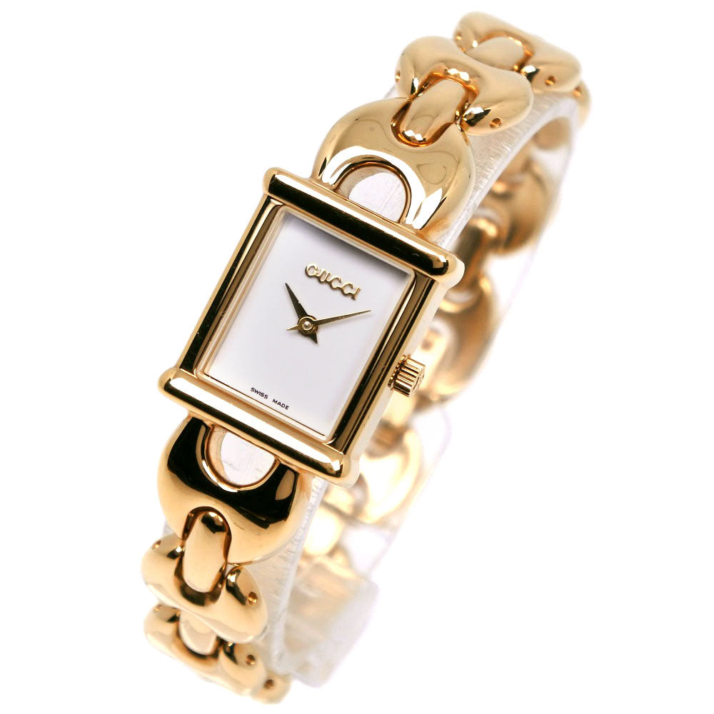 GUCCI Watches Quartz 1800L Plated Gold gold White dial Women Used Authentic