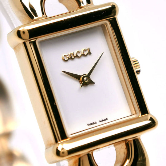 GUCCI Watches Quartz 1800L Plated Gold gold White dial Women Used Authentic
