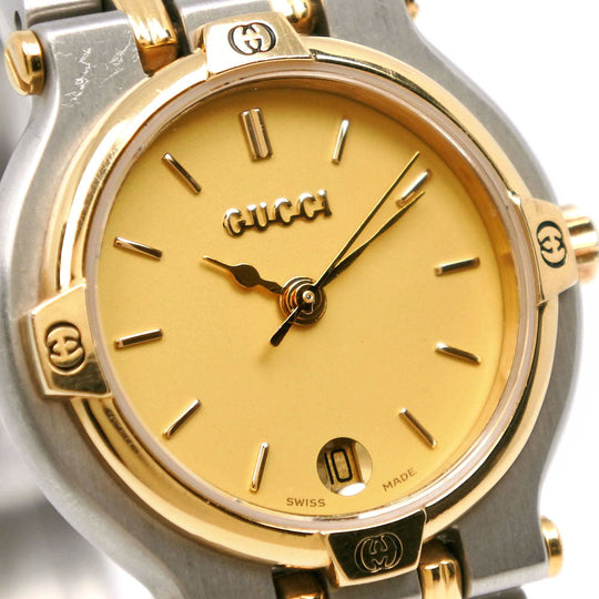 GUCCI Watches Quartz 9000L Stainless Steel gold gold dial Women Used Authentic