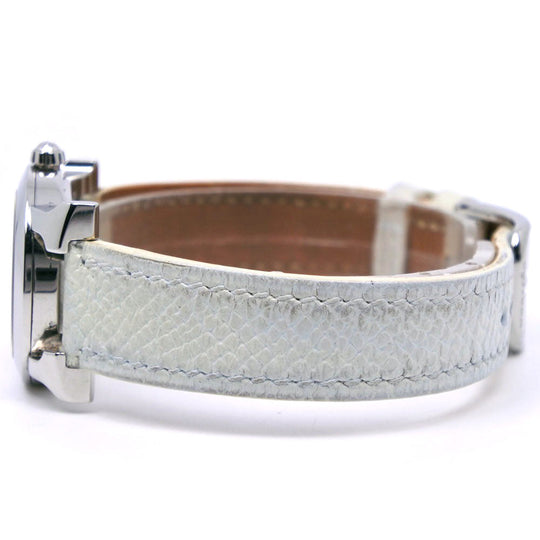 HERMES Watches Quartz HR1.210 Stainless Steel , Embossed Leather Silver H watch Silver dial Women Used Authentic