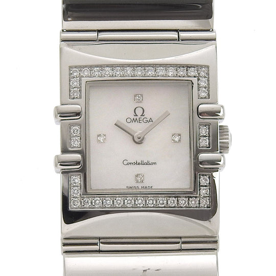 OMEGA Watches Quartz 1528.76 Stainless Steel white Carre Quadra Constellation Light pink dial Women Used Authentic