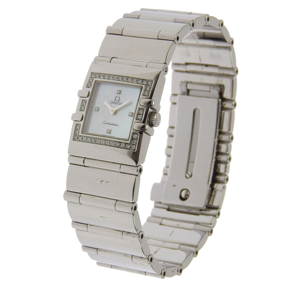 OMEGA Watches Quartz 1528.76 Stainless Steel white Carre Quadra Constellation Light pink dial Women Used Authentic