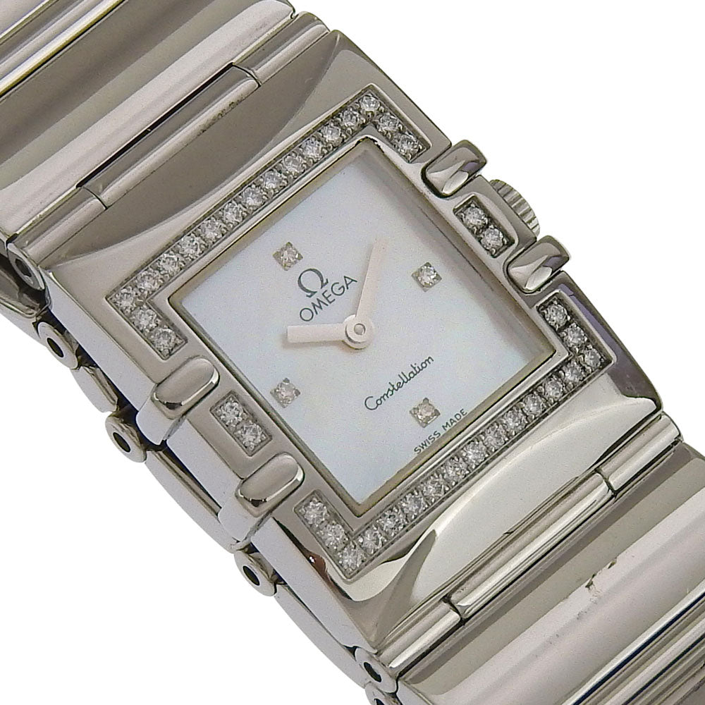 OMEGA Watches Quartz 1528.76 Stainless Steel white Carre Quadra Constellation Light pink dial Women Used Authentic