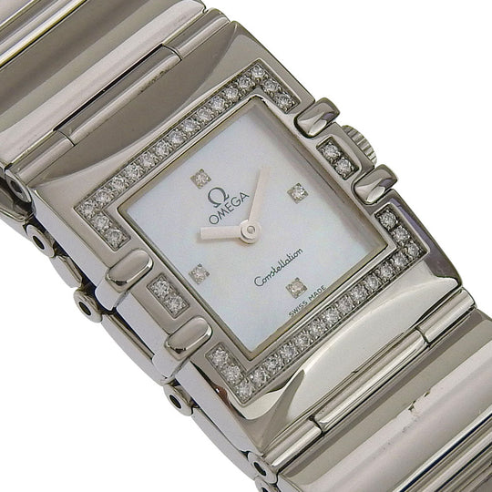OMEGA Watches Quartz 1528.76 Stainless Steel white Carre Quadra Constellation Light pink dial Women Used Authentic