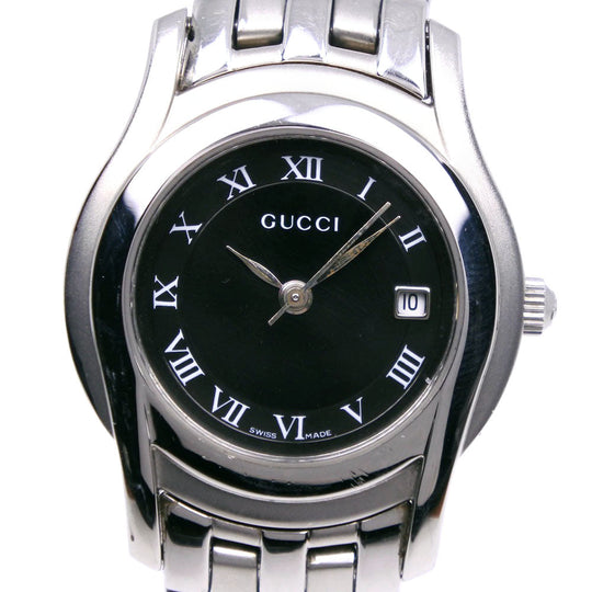 GUCCI Watches Quartz 5500L Stainless Steel Silver G class black dial Women Used Authentic