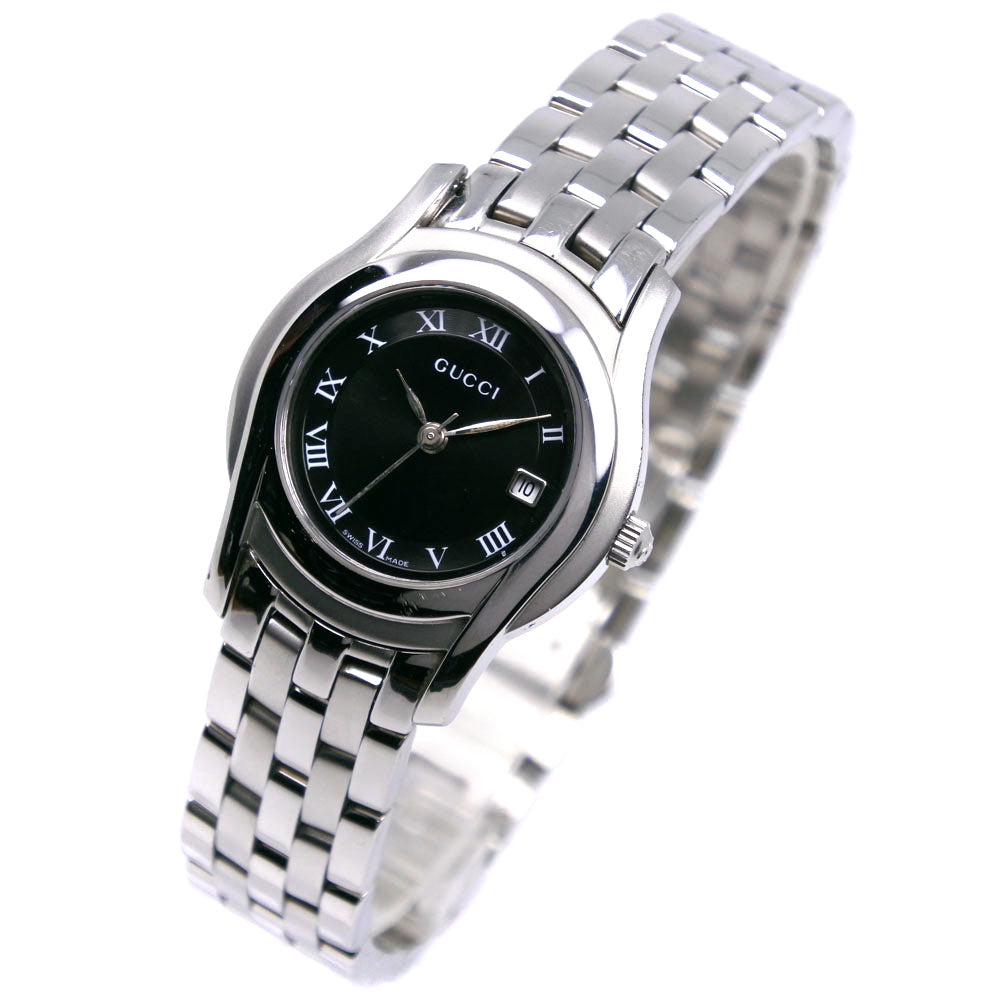 GUCCI Watches Quartz 5500L Stainless Steel Silver G class black dial Women Used Authentic