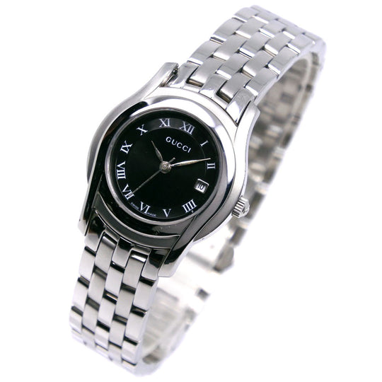 GUCCI Watches Quartz 5500L Stainless Steel Silver G class black dial Women Used Authentic