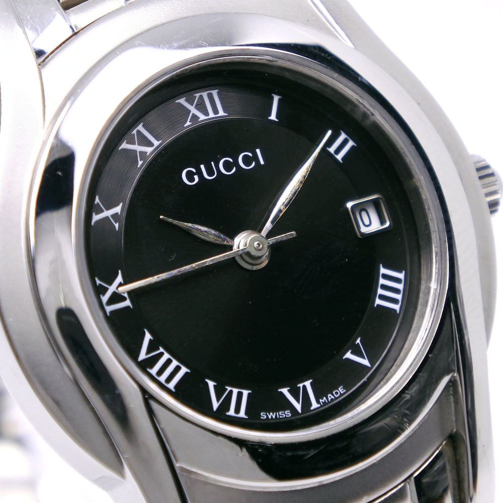 GUCCI Watches Quartz 5500L Stainless Steel Silver G class black dial Women Used Authentic