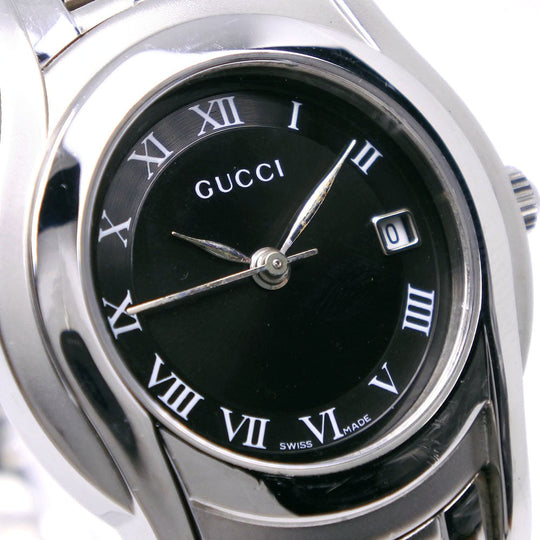 GUCCI Watches Quartz 5500L Stainless Steel Silver G class black dial Women Used Authentic