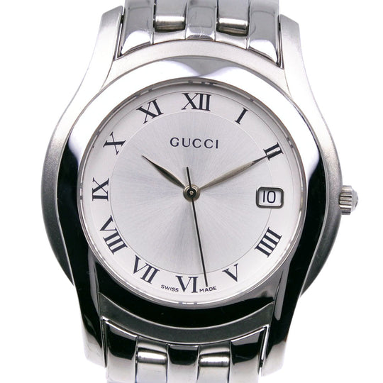 GUCCI Watches Quartz 5500M Stainless Steel Silver G class Silver dial mens Used Authentic