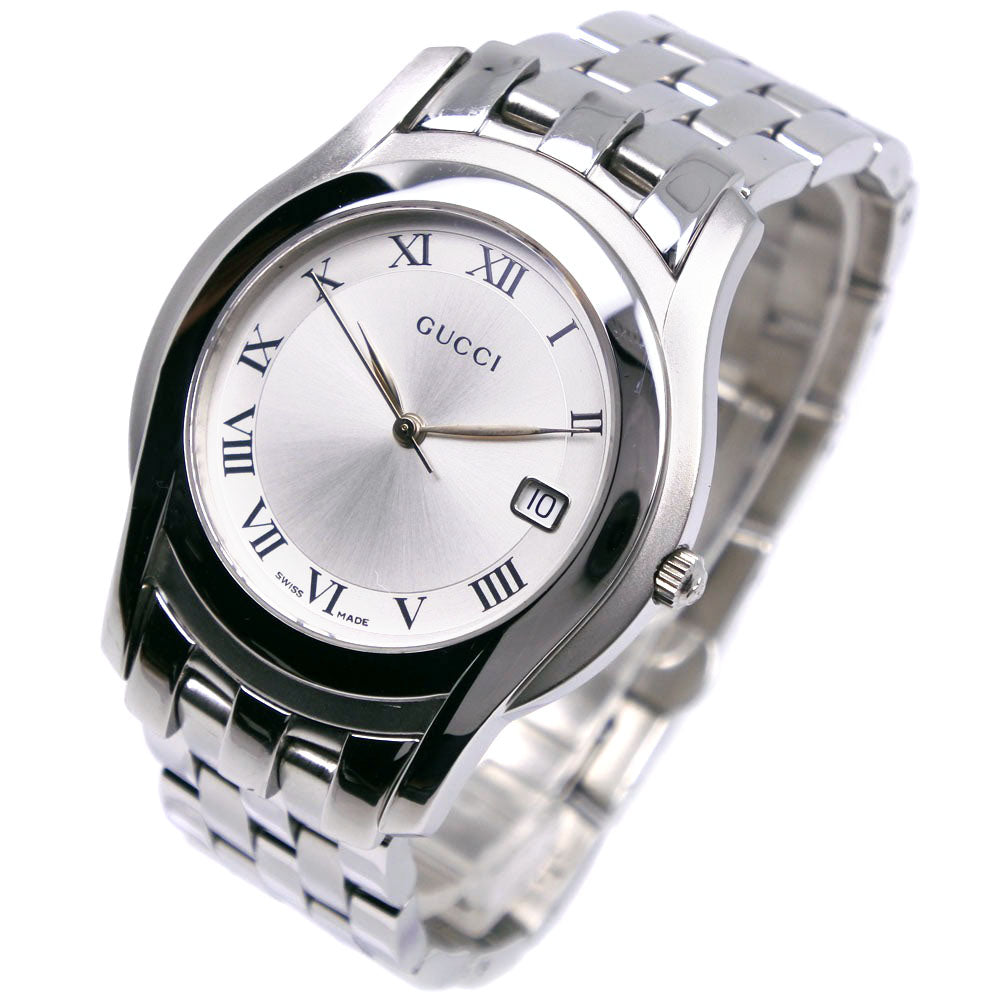 GUCCI Watches Quartz 5500M Stainless Steel Silver G class Silver dial mens Used Authentic