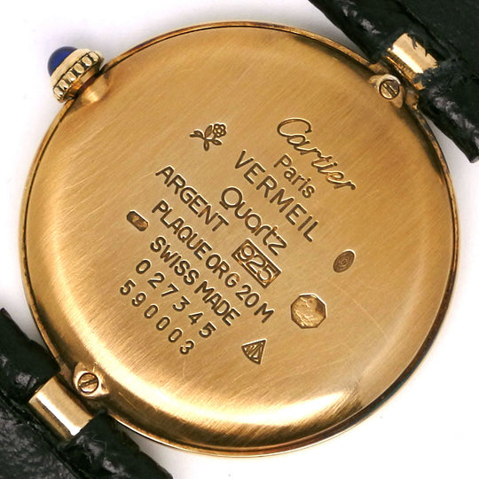 CARTIER Watches Quartz 590003 Silver925, embossed leather gold Trinity dial Mast Vendome LM White dial mens Used Authentic