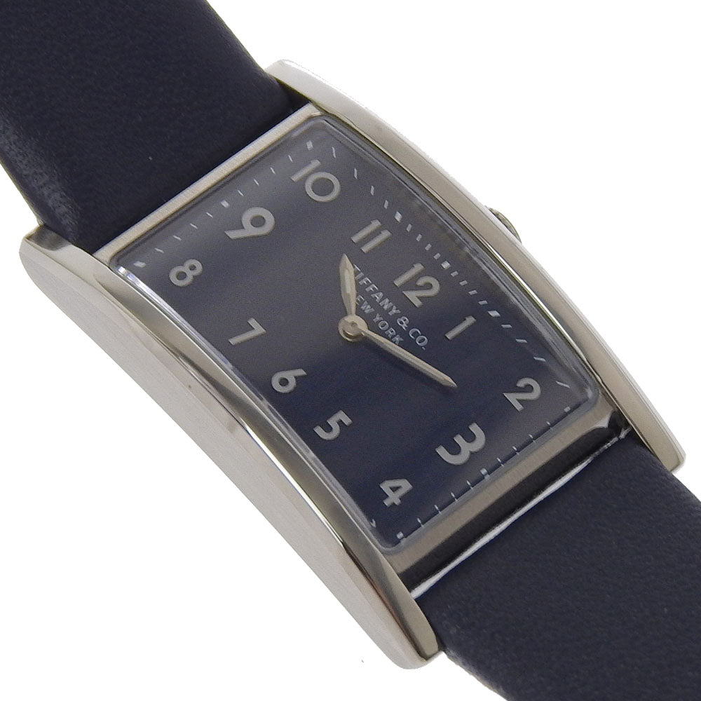 TIFFANY&Co. Watches Quartz Stainless Steel , Embossed Leather gray East West gray dial Women Used Authentic