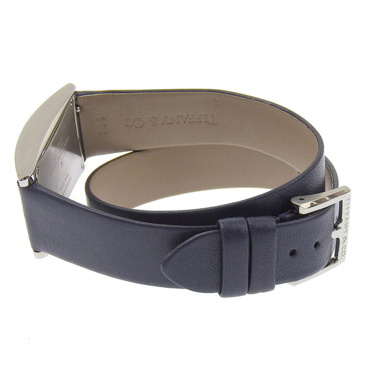 TIFFANY&Co. Watches Quartz Stainless Steel , Embossed Leather gray East West gray dial Women Used Authentic
