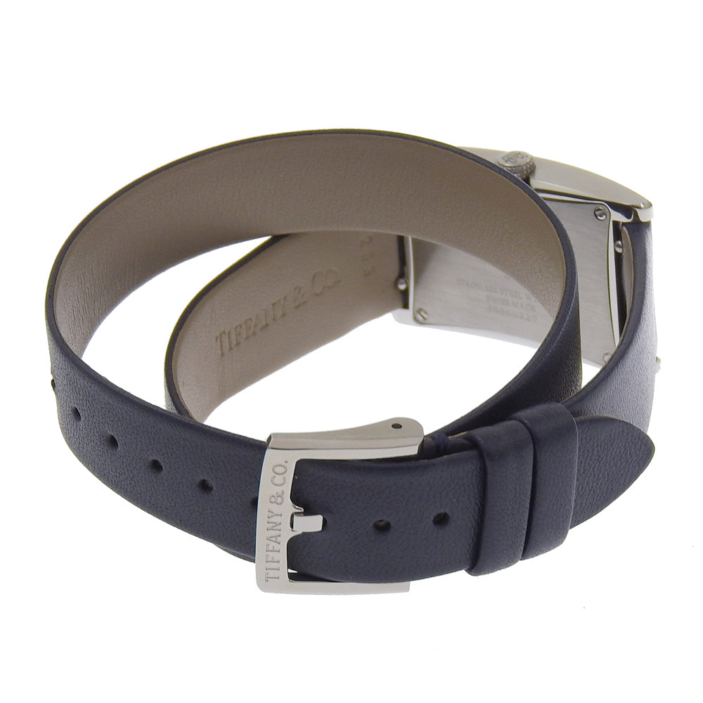 TIFFANY&Co. Watches Quartz Stainless Steel , Embossed Leather gray East West gray dial Women Used Authentic