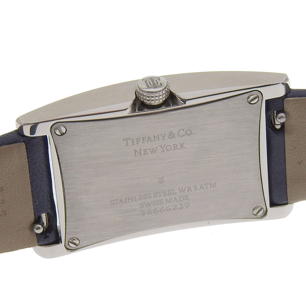 TIFFANY&Co. Watches Quartz Stainless Steel , Embossed Leather gray East West gray dial Women Used Authentic