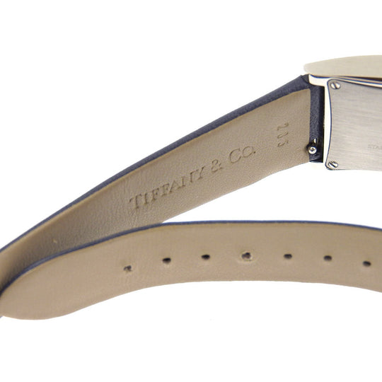 TIFFANY&Co. Watches Quartz Stainless Steel , Embossed Leather gray East West gray dial Women Used Authentic