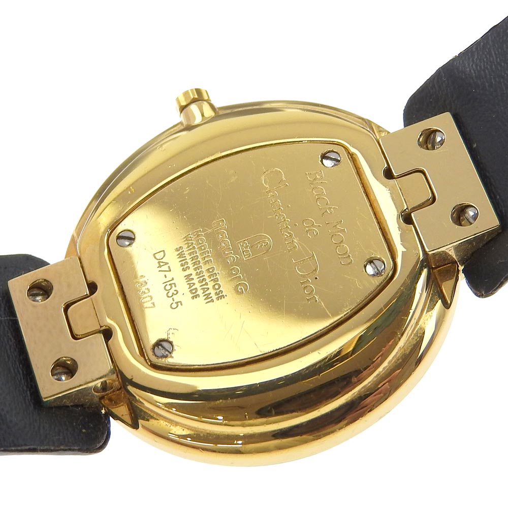 Dior Watches Quartz D47-153-5 Plated Gold, embossed leather Silver Bakira Blue shell dial Boys Used Authentic
