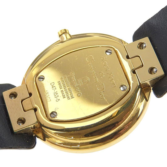 Dior Watches Quartz D47-153-5 Plated Gold, embossed leather Silver Bakira Blue shell dial Boys Used Authentic