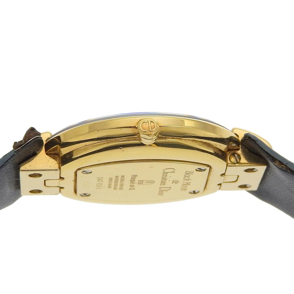 Dior Watches Quartz D47-153-5 Plated Gold, embossed leather Silver Bakira Blue shell dial Boys Used Authentic