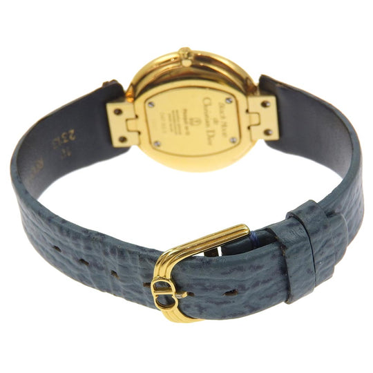 Dior Watches Quartz D47-153-5 Plated Gold, embossed leather Silver Bakira Blue shell dial Boys Used Authentic