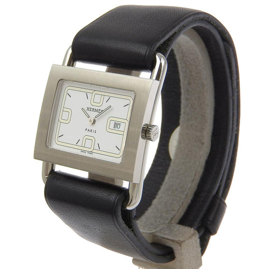 HERMES Watches Quartz BA1.510 Stainless Steel , Embossed Leather white Valenia White dial Women Used Authentic