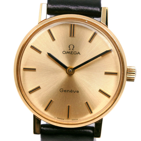 OMEGA Watches Hand Winding 511.04110 Plated Gold, embossed leather gold cal.625 Geneva gold dial Women Used Authentic