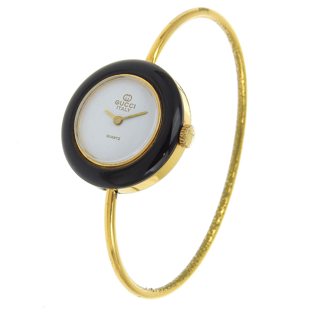GUCCI Watches Quartz Plated Gold white Change bezel White dial Women Used Authentic