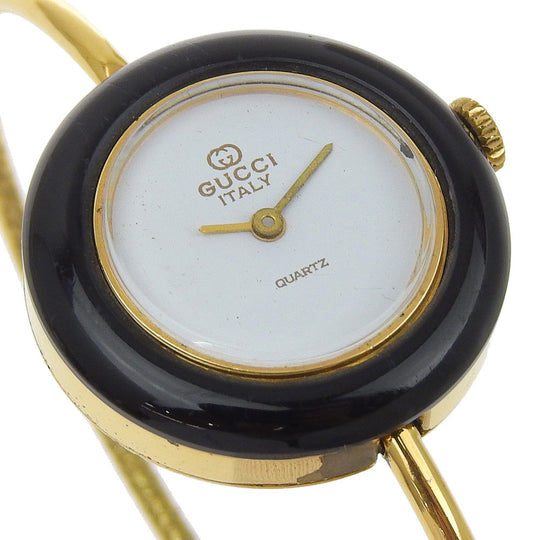 GUCCI Watches Quartz Plated Gold white Change bezel White dial Women Used Authentic