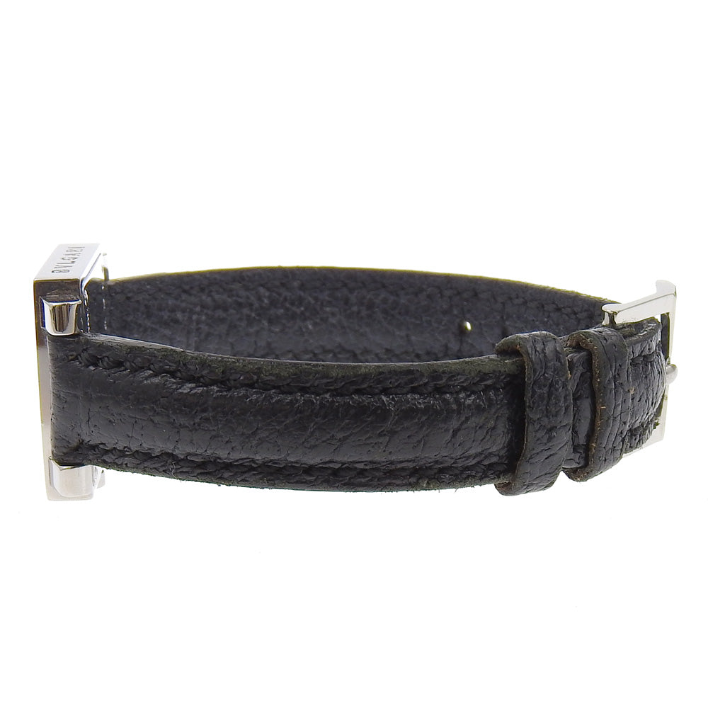 BVLGARI Watches Quartz SQ22SL Stainless Steel , Embossed Leather black Quadrat black dial Women Used Authentic