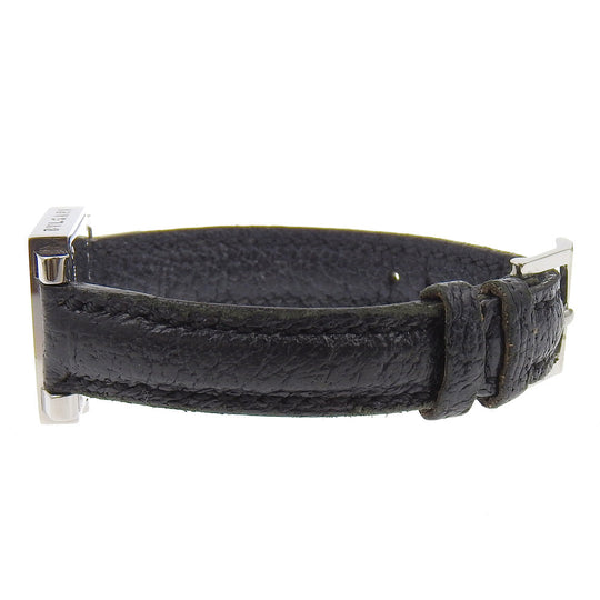 BVLGARI Watches Quartz SQ22SL Stainless Steel , Embossed Leather black Quadrat black dial Women Used Authentic
