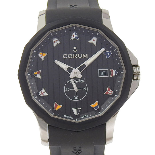 CORUM Watches Mechanical Automatic 395.102.22/F371AN12 Stainless Steel, Rubber black Admiral 42 black dial mens Used Authentic