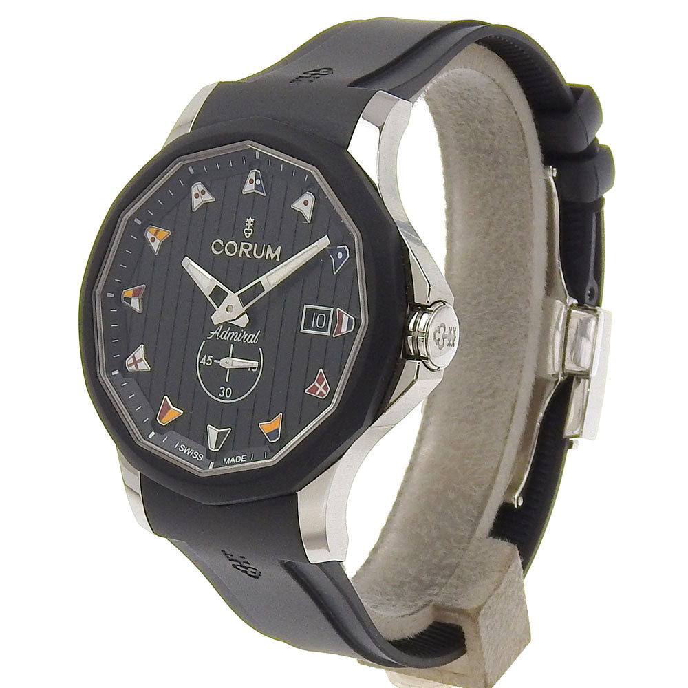CORUM Watches Mechanical Automatic 395.102.22/F371AN12 Stainless Steel, Rubber black Admiral 42 black dial mens Used Authentic