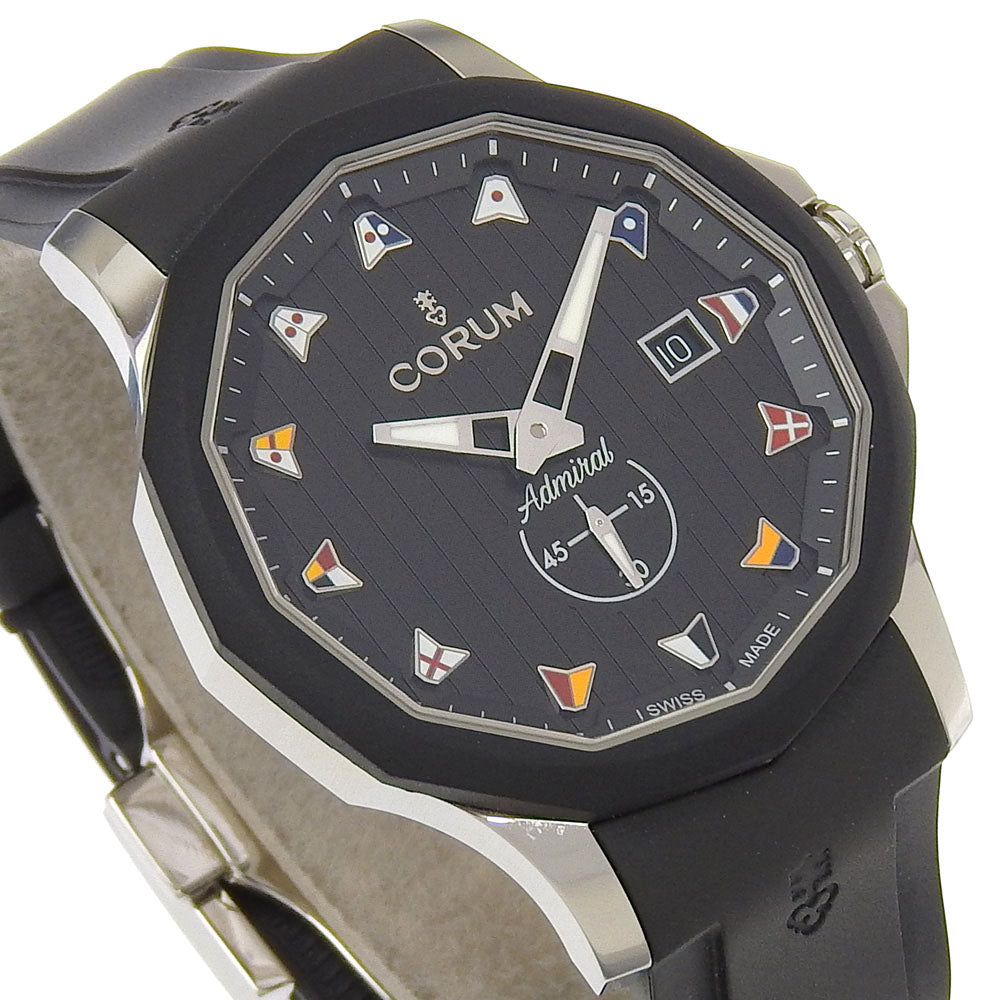 CORUM Watches Mechanical Automatic 395.102.22/F371AN12 Stainless Steel, Rubber black Admiral 42 black dial mens Used Authentic