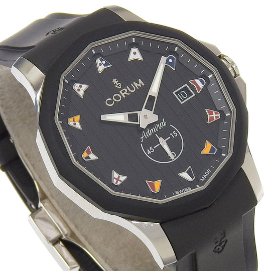 CORUM Watches Mechanical Automatic 395.102.22/F371AN12 Stainless Steel, Rubber black Admiral 42 black dial mens Used Authentic