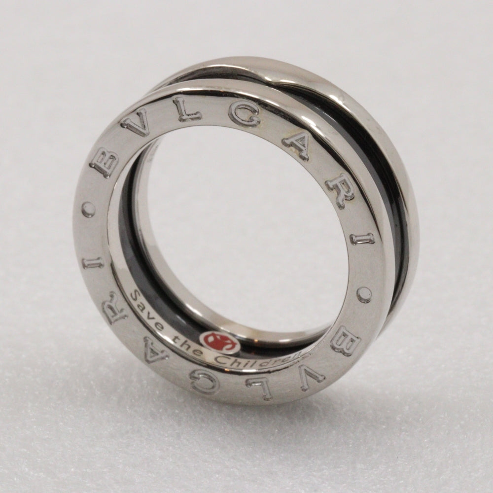 BVLGARI Ring Silver925, Ceramic Silver Save the children Women 51 Used Authentic