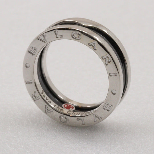 BVLGARI Ring Silver925, Ceramic Silver Save the children Women 51 Used Authentic