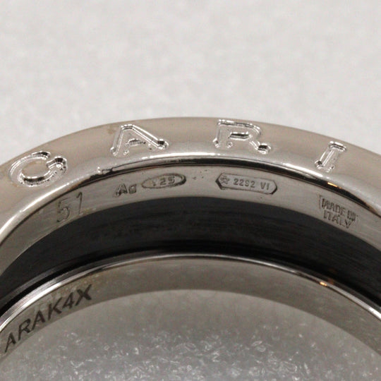 BVLGARI Ring Silver925, Ceramic Silver Save the children Women 51 Used Authentic