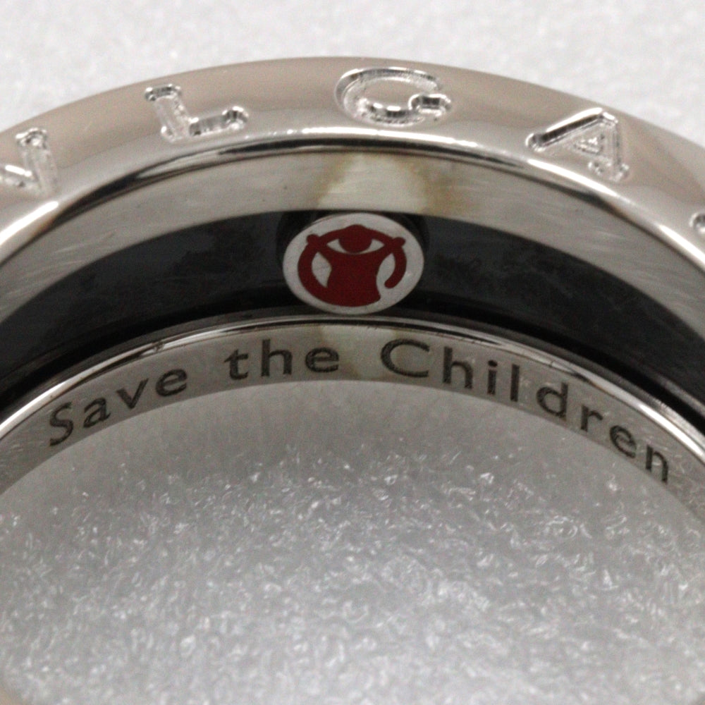 BVLGARI Ring Silver925, Ceramic Silver Save the children Women 51 Used Authentic