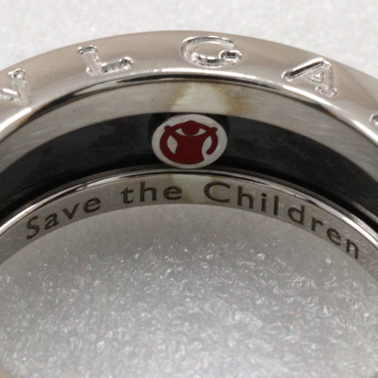 BVLGARI Ring Silver925, Ceramic Silver Save the children Women 51 Used Authentic