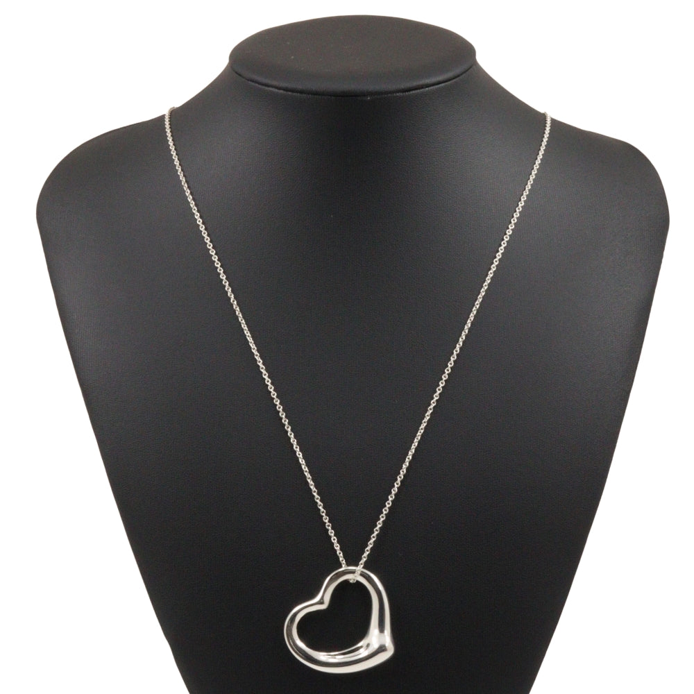 TIFFANY&Co. Necklace Silver925 Silver Elsa Peretti Open Heart Large Women Used Authentic